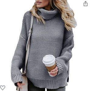 Asvivid • Turtleneck Long Sleeve Chunky Knit